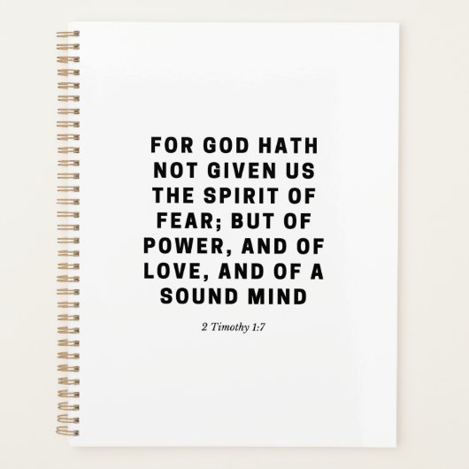 神は我々を持って与えいない | 2テモテ1:7黒 プランナー手帳 (正面)