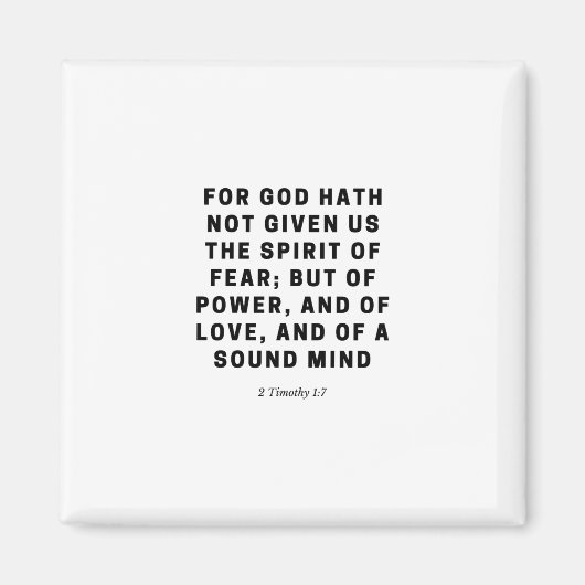 神は我々を持って与えいない | 2テモテ1:7 マグネット (正面)