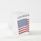 神は我が軍を米国の旗で祝福せよ フロストグラスマグカップ (正面左)
