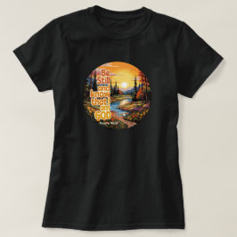 神は我なり静まれと命ずる 聖書の言葉 Tシャツ