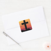 神は支配されている。イエス、十字架、聖書、宗教 スクエアシール (封筒)