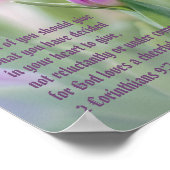 "神は明るい贈り物を愛する" 2コリント9:7 ポスター (角)