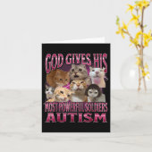 神は最も強い兵士に自閉症を与える 猫ミーム カード (黄色い花)