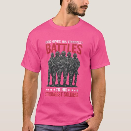 神は最も強い者に最も厳しい戦いを与える Tシャツ (正面)