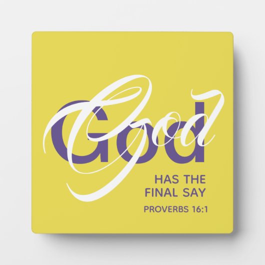 神は最後に言う諺を持っている聖なる書物、 経典黄色 フォトプラーク (正面)