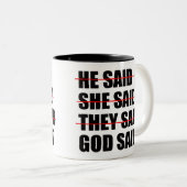 神は最後の言葉を持っている ツートーンマグカップ (正面右)