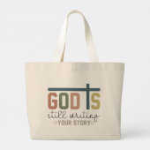 神は未だ書あなた方の物語キリスト教の女 ラージトートバッグ (裏面)