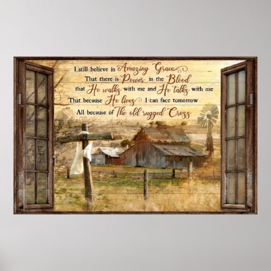 神は未だ驚信じきの恵みのヴィンテージ ポスター (正面)