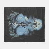 神は機械の中にある – テクノ – ディストピアデザイン フリースブランケット (正面(横))