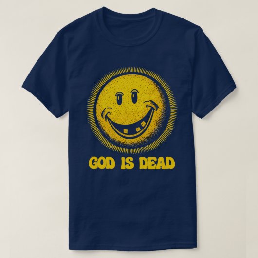 神は死んだニヒリストミームデザイン Tシャツ (デザイン正面)