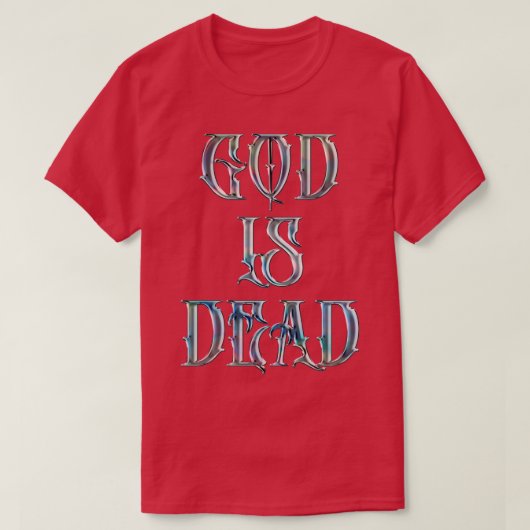 神は死んだニーチェ引用文 Tシャツ (デザイン正面)