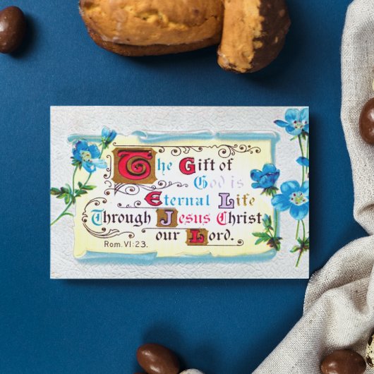 神は永遠の命であるバイブル聖句ヴィンテージ ポストカード