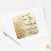 神は汝の羽毛を覆う スクエアシール (封筒)