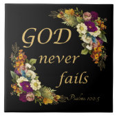 神は決して失敗しない – 女性のキリスト教信仰の聖書 タイル (正面)