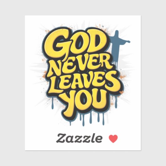 神は決して離れお前を決めない – ホワイト版 シール (シート)