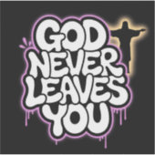 神は決して離れお前を決めない – Black Edition シール (正面)