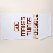 神は物事を可能にする ビーチタオル (正面)