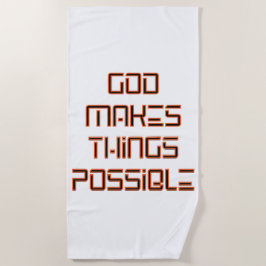 神は物事を可能にする ビーチタオル