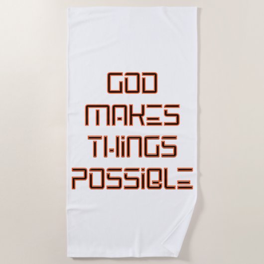 神は物事を可能にする ビーチタオル (正面)