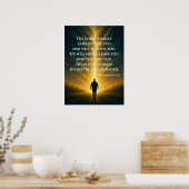 神は申命記の前に行く31:8クリスチャン ポスター (キッチン)