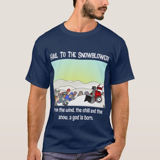 神は男生まれのダークブルーのTシャツ Tシャツ (正面)