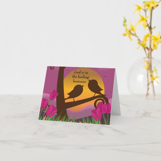 神は癒しのビジネスに折り畳まれた良いカードを取得 カード (黄色い花)