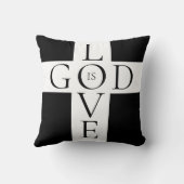 神は白黒愛引用文のクリスチャンです クッション (裏面)