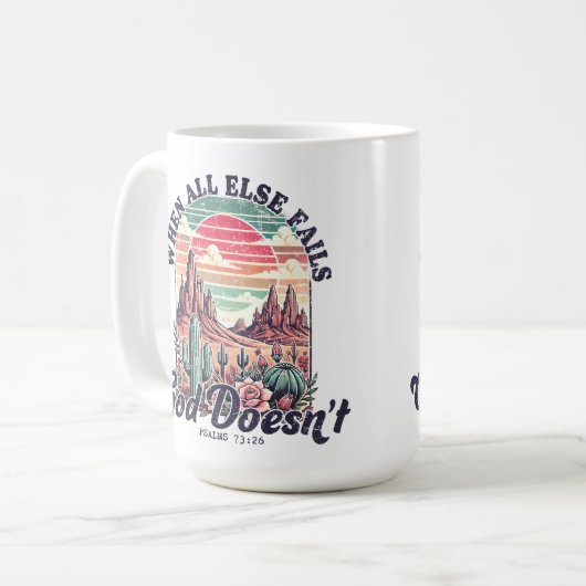 神は砂漠のクリスチャンをヴィンテージしない コーヒーマグカップ (正面左)