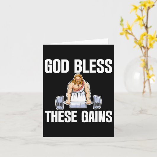 神は祝福これらのゲイン筋肉ボディビル------- カード (黄色い花)