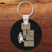 神は祝福これらのゲイン筋肉ボディビル----- キーホルダー (正面)