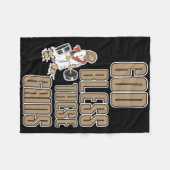 神は祝福これらのゲイン筋肉ボディビル----- フリースブランケット (正面(横))