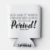 神は神の約束を主張する聖書の詩の芸術を言った 缶クーラー (裏面)