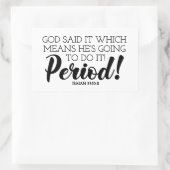 神は神の約束を主張する聖書の詩の芸術を言った 長方形シール (バッグ)