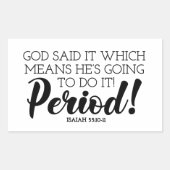 神は神の約束を主張する聖書の詩の芸術を言った 長方形シール (正面)