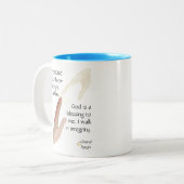 神は神の賛美御子だ。私は誠実なマグカップを歩く ツートーンマグカップ (正面左)