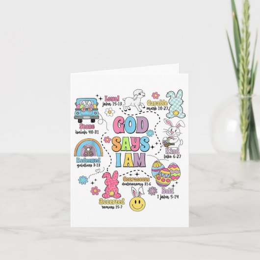 神は私が復活祭であると言う カード (正面)
