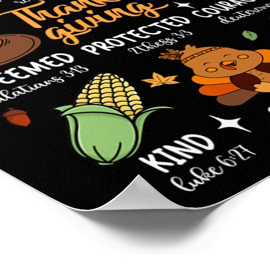 神は私が感謝していると言う賛美紅葉Chr ポスター (角)