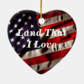 神は私が旗を愛することアメリカの土地を賛美します セラミックオーナメント (裏面)