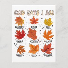神は私が秋収穫感謝の感謝であると言う シーズンポストカード