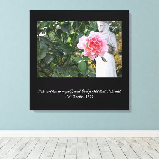 神は私が自分自身を知るべきであることを禁じる – ゲーテ引用文 キャンバスプリント (インサイチュ (ウッドフロア))