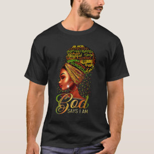 神は私が黒人のアフリカ系プライドのアメリカ人の歴史だと言う Tシャツ