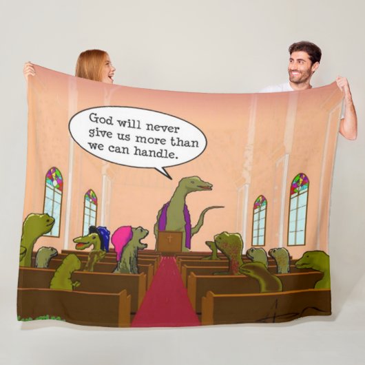 神は私たちが恐竜を扱える以上のものを与えることはない フリースブランケット (インサイチュ)