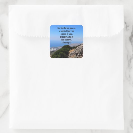 神は私たちに恐れを望まない2テモテ1:7聖書 スクエアシール (バッグ)