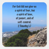 神は私たちに恐れを望まない2テモテ1:7聖書 スクエアシール (正面)