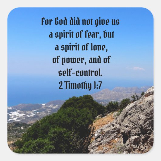 神は私たちに恐れを望まない2テモテ1:7聖書 スクエアシール (正面)