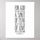 神は私たちに霊を与え持っていないので、テモテへの第二の手紙第1章7節 ポスター (正面)