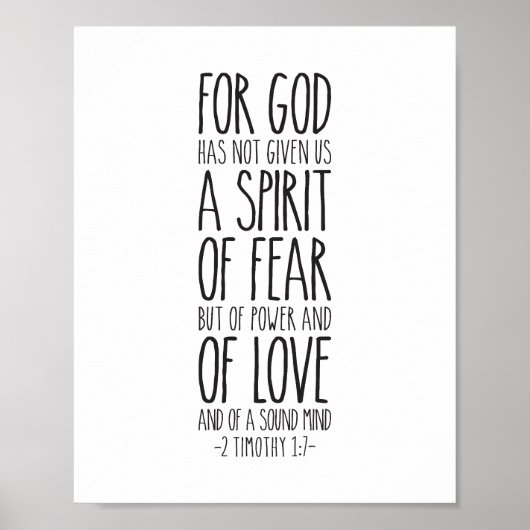 神は私たちに霊を与え持っていないので、テモテへの第二の手紙第1章7節 ポスター (正面)