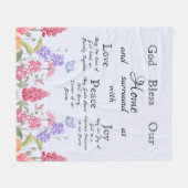 神は私たちのホームブルーフローラ野花を祝福 フリースブランケット (正面(横))