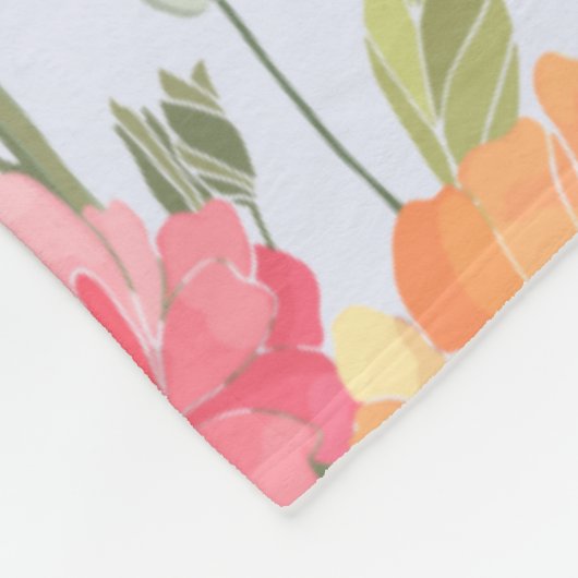 神は私たちのホームブルーフローラ野花を祝福 フリースブランケット (角)