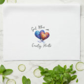 神は私たちの国のハート キッチンタオル (折り畳み)